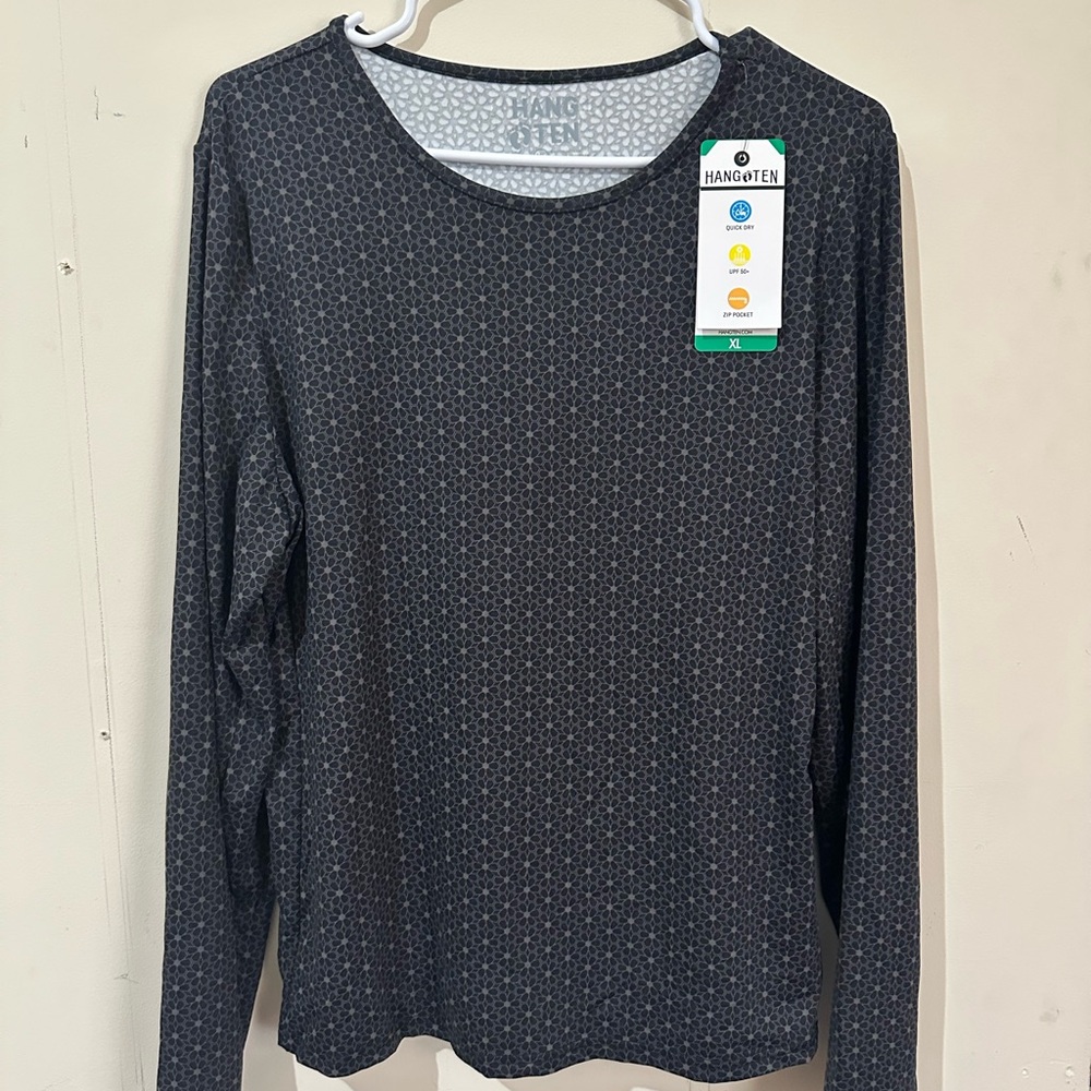 Hang Ten XL Mint Leaf Beach Swim Long Sleeve Rashguard